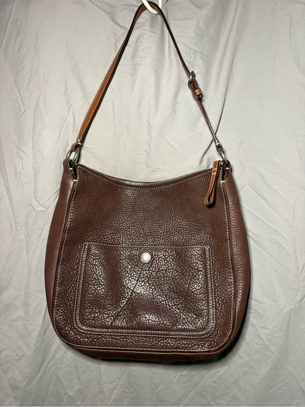 Vintage Coach Chelsea Hobo Brown Pebbled Leather Shoulder Bag